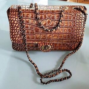 Patricia Nash Croc Embossed Leather Chic Luxury Shoulder Bag